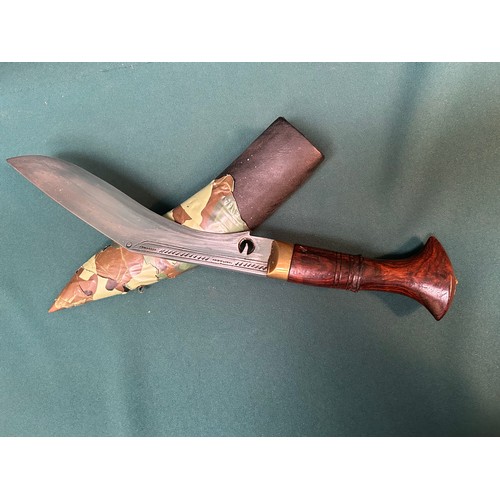 217 - Gurkha Kukri knife - late 20th Century - gifted to and used by a British Serviceman during the Gulf ... 