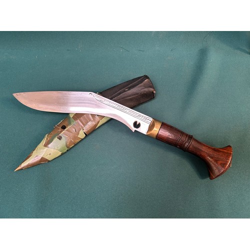 217 - Gurkha Kukri knife - late 20th Century - gifted to and used by a British Serviceman during the Gulf ... 