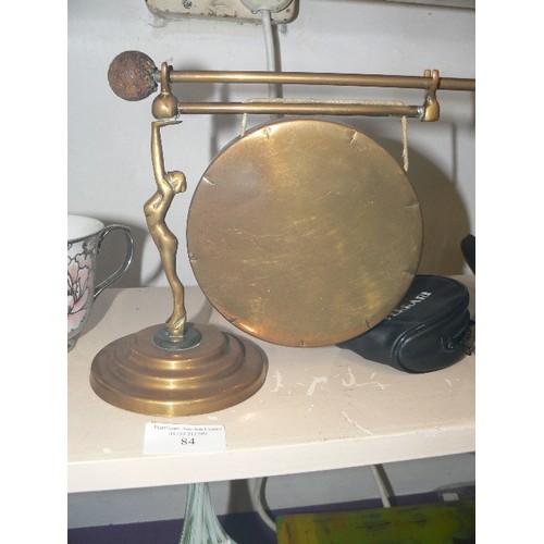 84 - AN ART DECO BRASS DINNER GONG