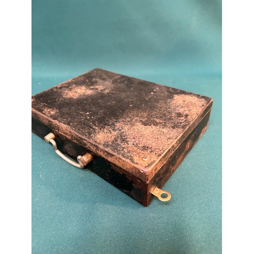 341 - Antique Security box with side slot numbered key