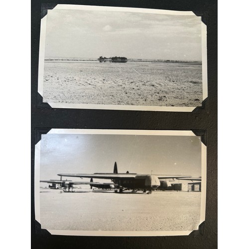 42 - A Photograph album, circa 1940's / 50's belonging to RAF Cpl A J Diprose. Numerous black & white pho... 