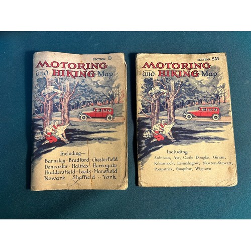 153 - Two circa 1920's folding Motoring & Hiking Maps by W & A K Johnston Ltd, Section SM (Ardrossan to Wi... 