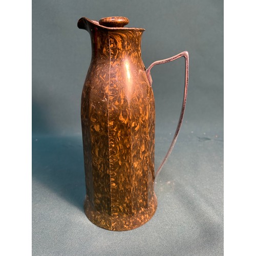 337 - A vintage bakelite Thermos Flask Jug in mottled green/brown colour