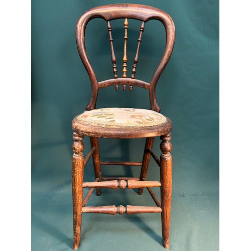 391 - A Victorian child's correction chair with balloon back & turned spindles. From a Norfolk country hou... 