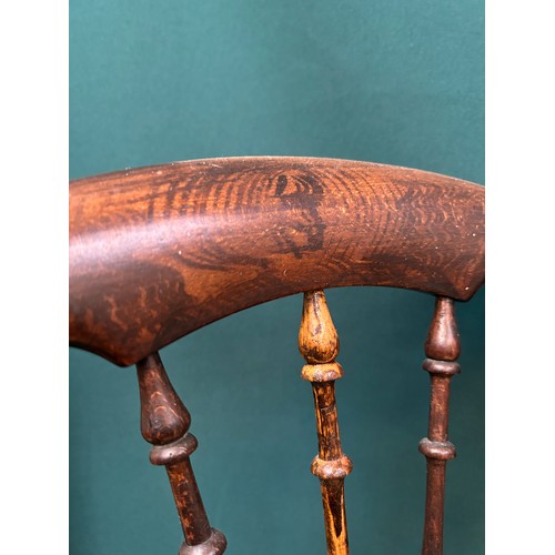 391 - A Victorian child's correction chair with balloon back & turned spindles. From a Norfolk country hou... 