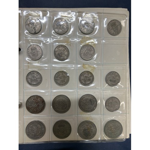 27 - ALBUM OF BRITISH COINS - FARTHINGS, HALFPENNIES, PENNIES, SIXPENCES, SHILLINGS, TWO-SHILLINGS, HALFC... 