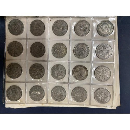 27 - ALBUM OF BRITISH COINS - FARTHINGS, HALFPENNIES, PENNIES, SIXPENCES, SHILLINGS, TWO-SHILLINGS, HALFC... 