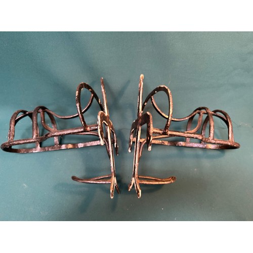 357 - Good pair of Victorian wrought iron harness/tack hangers or brackets