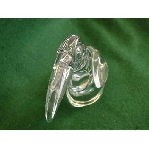 1 - CLEAR CRYSTAL GLASS TOUCAN ORNAMENT -  13cm