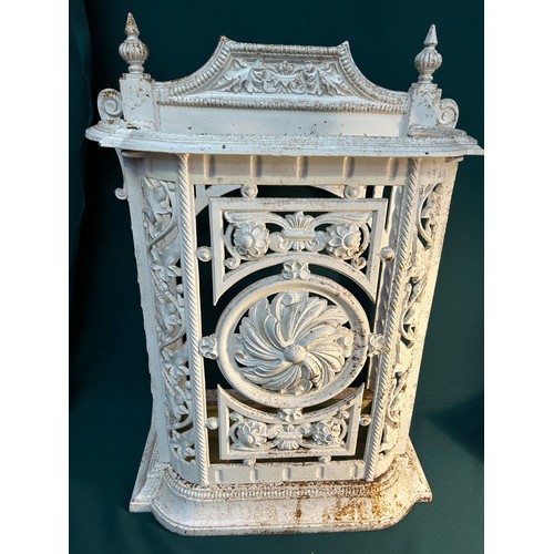 328 - A heavy Victorian cast iron stick & umbrella stand with central rosette and ivy leaf side panels wit... 