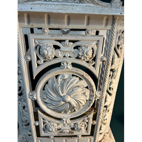 328 - A heavy Victorian cast iron stick & umbrella stand with central rosette and ivy leaf side panels wit... 