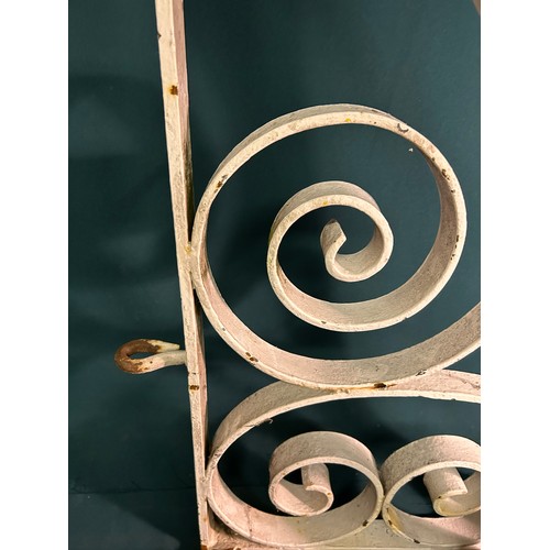 327C - A large Victorian wrought iron wall bracket for a pub or shop sign- with metal loops for hanging a w... 