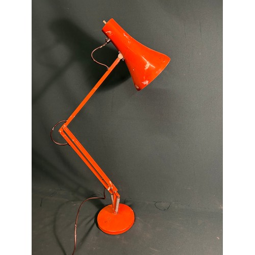 331A - Vintage Herbert Terry & Sons Anglepoise lamp in orange colour on heavy base