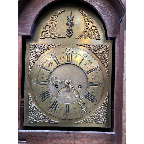 345A - Late 18th Century Oak Cased Longcase clock by Thomas Travis of Thorne & nearby Doncaster, Brass dial... 