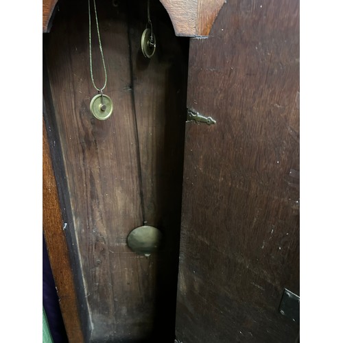 345A - Late 18th Century Oak Cased Longcase clock by Thomas Travis of Thorne & nearby Doncaster, Brass dial... 