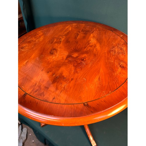 334 - A Bradley Classic Furniture tripod side table in yew wood veneer