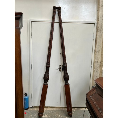 396 - A Victorian or Edwardian mahogany four poster bed from a Norfolk country house. 5 foot 6 inch width ... 