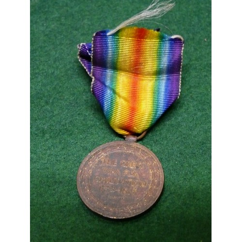 40G - WWI VICTORY OR CIVILISATION MEDAL ISSUED TO 266322 Pte. W.F. CARTER SUFFORK RIFLES