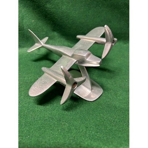 220F - Vintage polished aluminium aircraft model - 1940's style