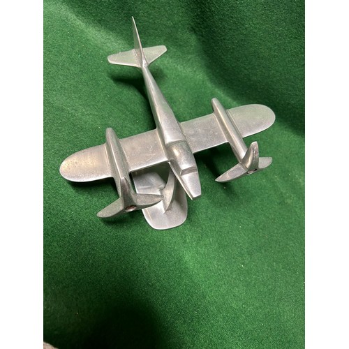 220F - Vintage polished aluminium aircraft model - 1940's style