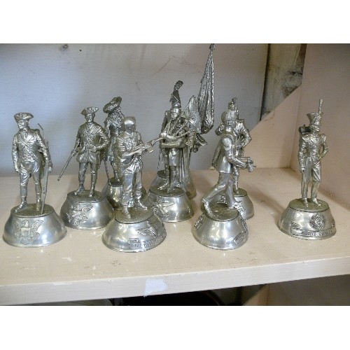 145 - 9 PEWTER MILITARY FIGURES BY CHARLES C. STADDEN TO INCLUDE THE PARACHUTE REGIMENT, SCOTS GUARD AND R... 