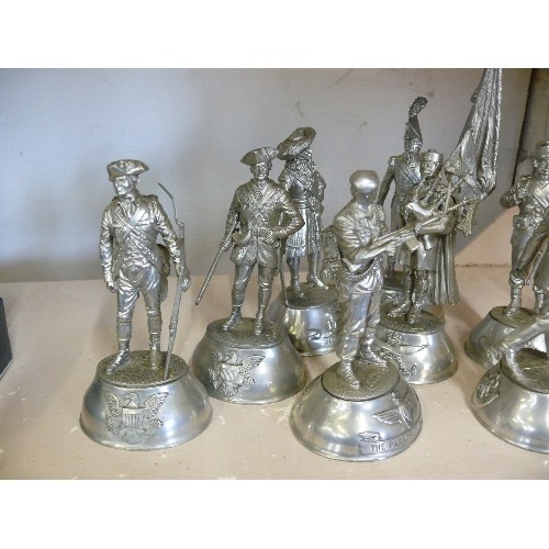 145 - 9 PEWTER MILITARY FIGURES BY CHARLES C. STADDEN TO INCLUDE THE PARACHUTE REGIMENT, SCOTS GUARD AND R... 