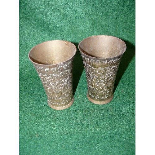 235 - 2 MATCHING BRASS VASES