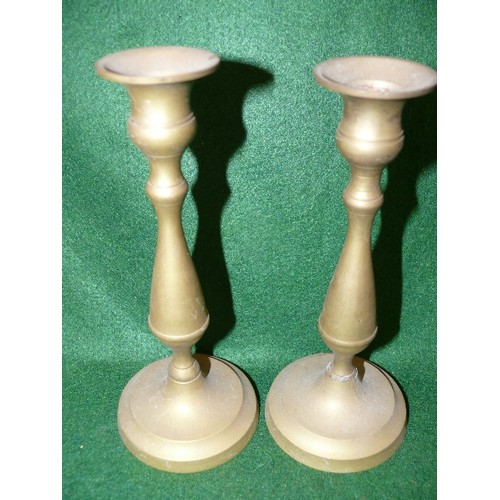 238 - A PAIR OF MATCHING BRASS CANDLESTICKS