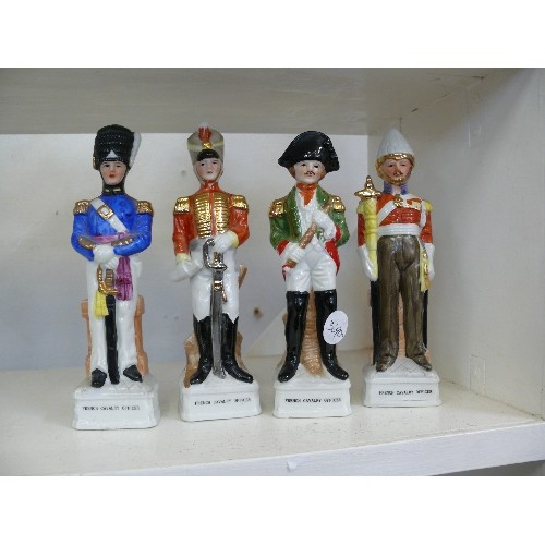 157 - FOUR CERAMIC FRENCH CAVALRY OFFICER FIGURINES