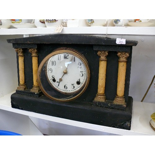 159 - A LARGE WOODEN MANTLE CLOCK