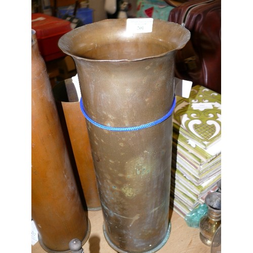 201 - A 1952 SHELL CASE MADE INTO A VASE