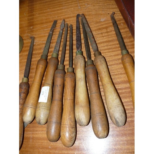 221 - 9 WOOD LATHE CHISELS