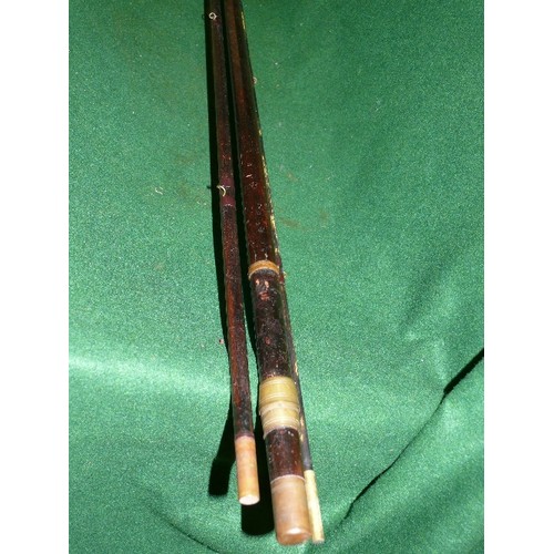 169 - A VINTAGE 3 PIECE SOLID WOOD, BOYS FISHING ROD