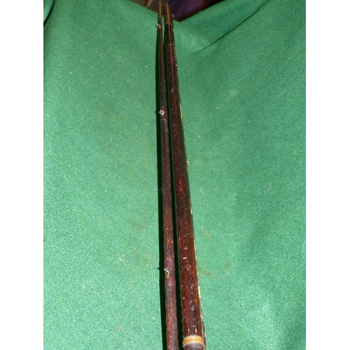 169 - A VINTAGE 3 PIECE SOLID WOOD, BOYS FISHING ROD