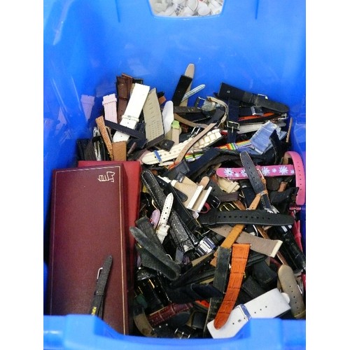 83 - A LARGE BOX OF VARIOUS WATCH STRAPS ETC