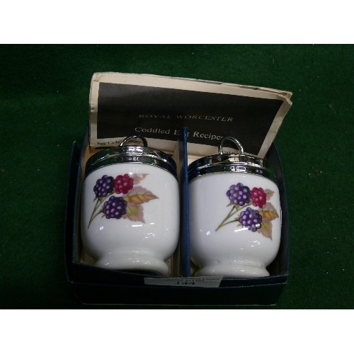 144 - A PAIR OF ROYAL WORCESTER EGG CODDLERS IN ORIGINAL BOX