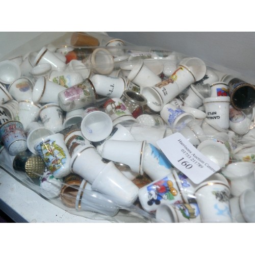 160 - A LARGE BAG OF 250 VARIOUS THIMBLES