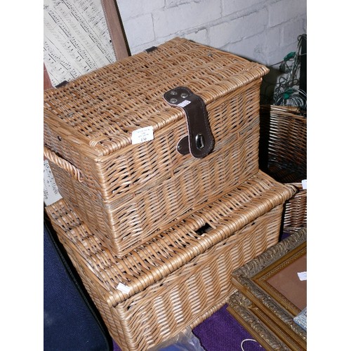 176 - TWO WICKER PICNIC HAMPERS