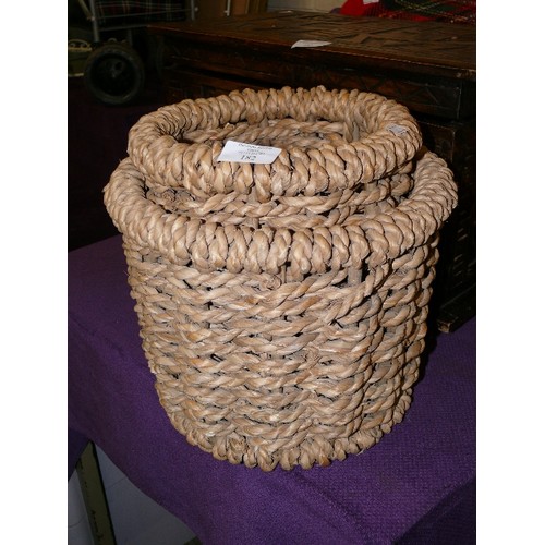 182 - TWO NESTING STORAGE BASKETS/BINS