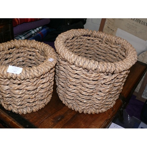 182 - TWO NESTING STORAGE BASKETS/BINS