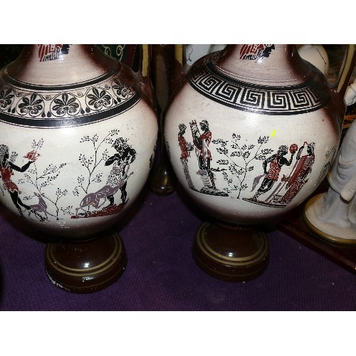 252 - A PAIR OF LARGE GRECIAN URNS