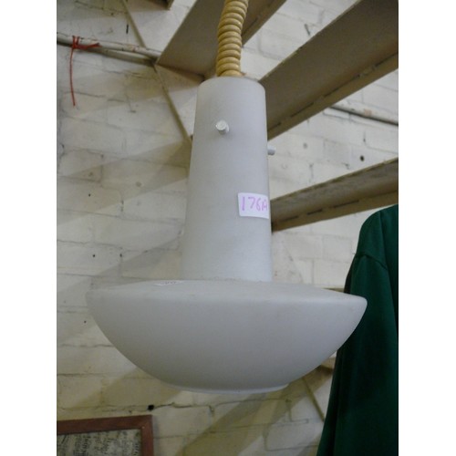 176A - A RISE AND FALL CEILING LIGHT WITH GLASS SHADE