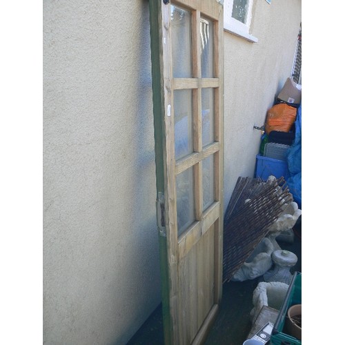 406 - A PINE HALF GLAZED DOOR SUITABLE FOR A SHED OR SUMMER HOUSE