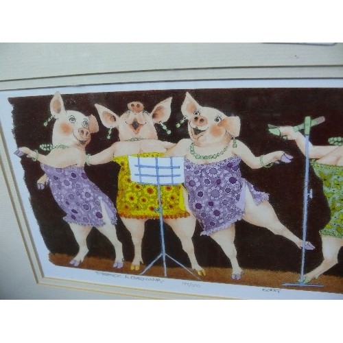 173 - A LIMITED EDITION PRINT OF SINGING PIGS BY PATRICK A OXENHAM.