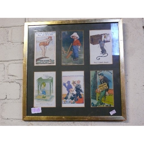 181B - FRAMED GLAZED DISPLAY OF ADVERTISING CARTOONS.