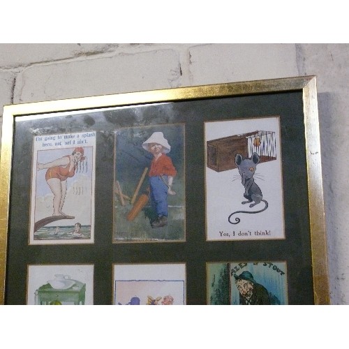 181B - FRAMED GLAZED DISPLAY OF ADVERTISING CARTOONS.