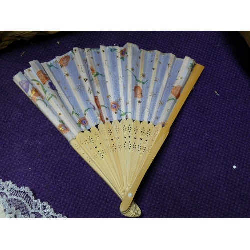 187 - FOUR DECORATIVE FANS