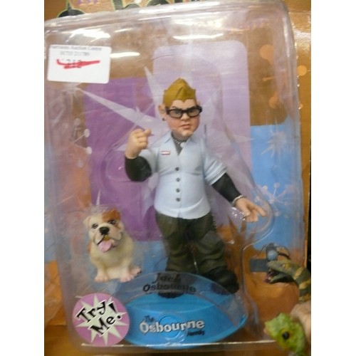 291 - 3 X THE OSBOURNES PLAY FIGURES - SHARON, KELLY AND JACK, ALL SEALED.