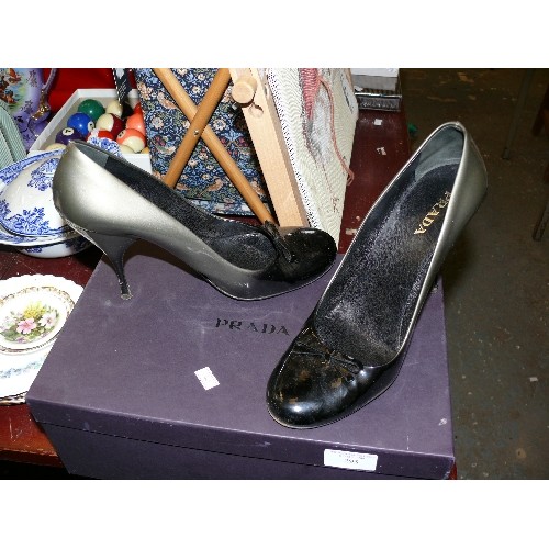 295 - PRADA STILLETTO SHOES, SIZE 40, BOXED PLUS A PAIR OF STILLETTO L K BENNETT SHOWS, SIZE 40 WITH BOX.