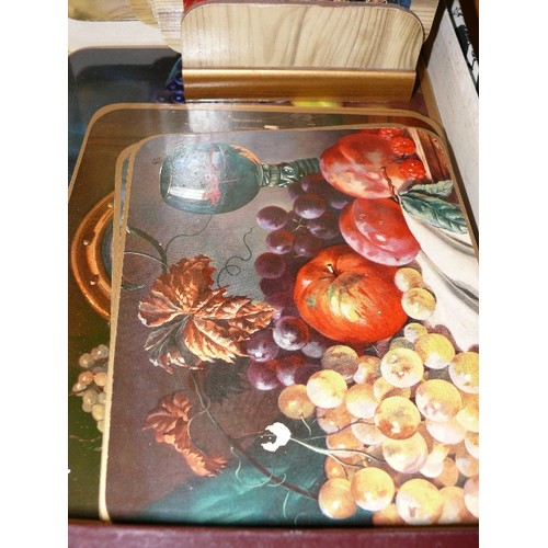 460 - 2 X RETRO VINTAGE SETS OF PLACE MATS. BOTH FOOD THEMED.